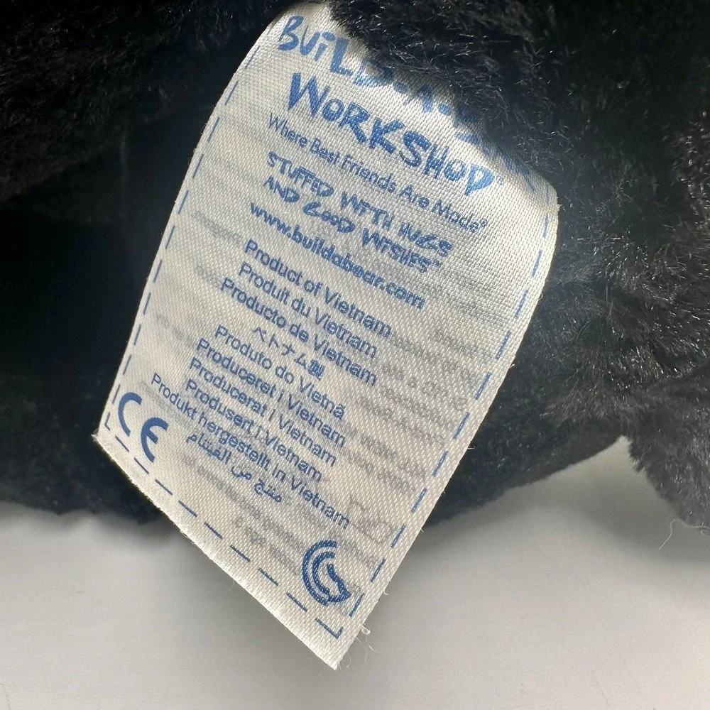 Build-A-Bear Lucky Kitty Black Cat Plush Orange Paws Purple Eyes 2013 Halloween